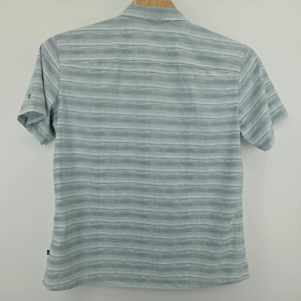 Kuhl Persuadr Shirt Mens XL Short Sleeve Pocket Blue Stripes Lightweight
